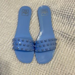 2 size 9 brand new jelly sandals light blue and hot pink